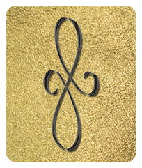 DF35-601-BK-SH-GD Black Scroll Shimmer Gold